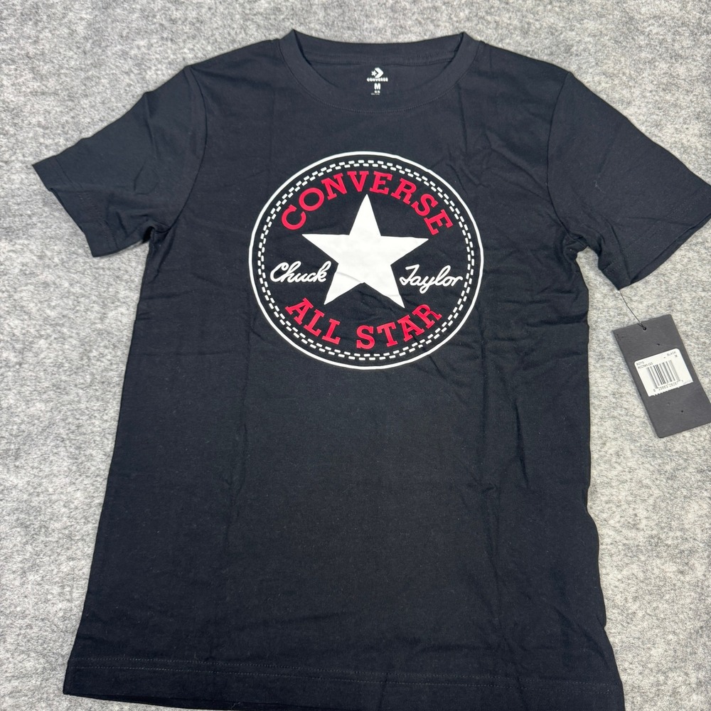 Converse Boys Chuck Taylor All Star Logo Graphic T-Shirt Black Size M 10-12